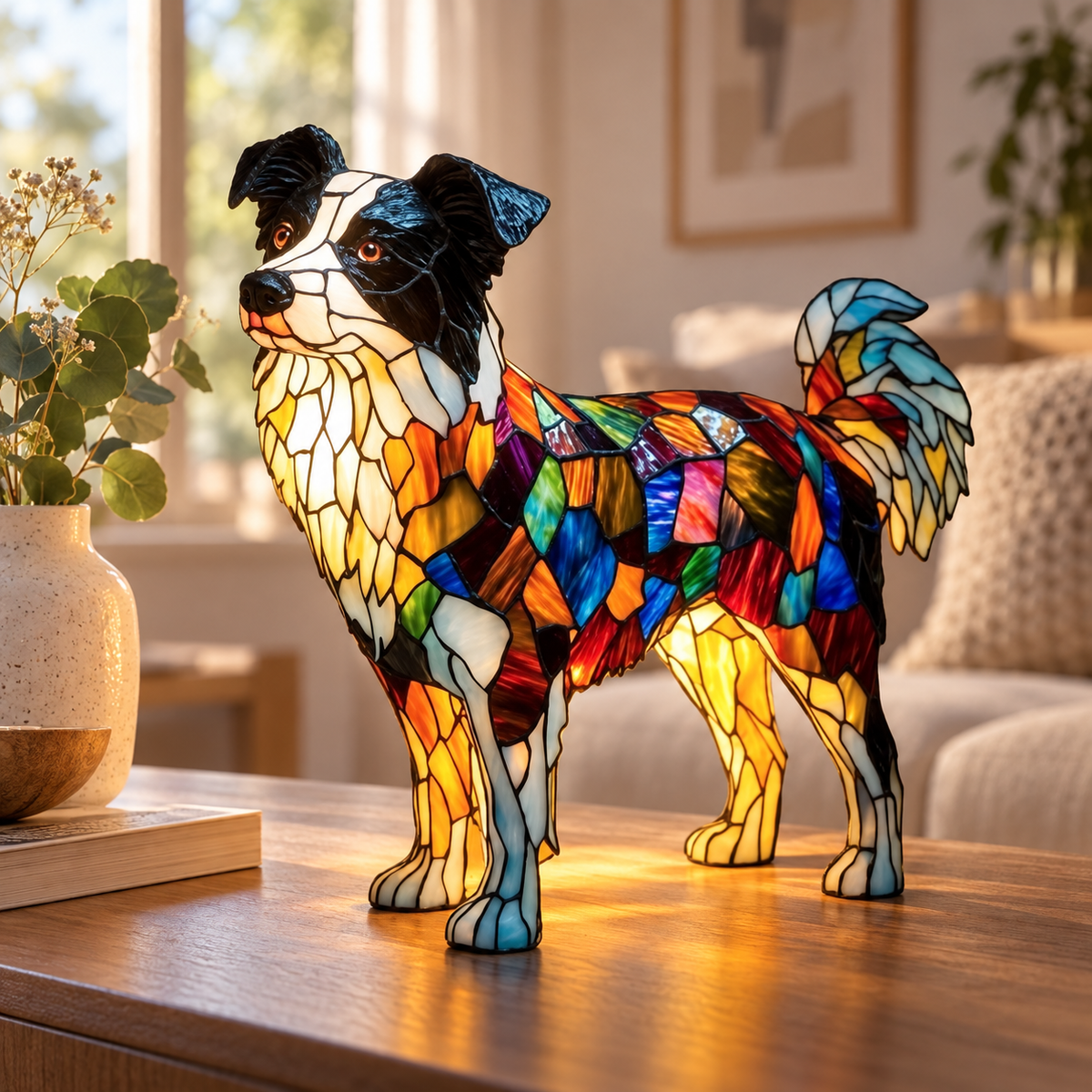 Glasleuchte Dackel Mosaik — Border Shepherd Dog
