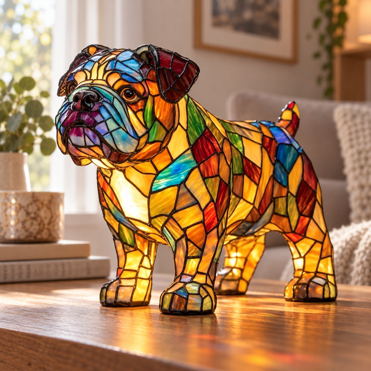 Glasleuchte Dackel Mosaik — Bulldoggen-Standhaltung