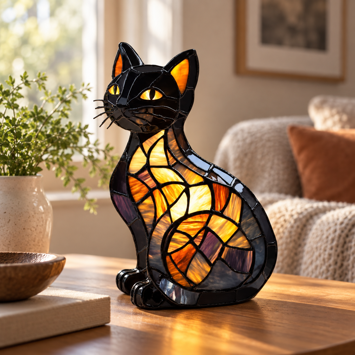 Glasleuchte Dackel Mosaik — Katzentyp B