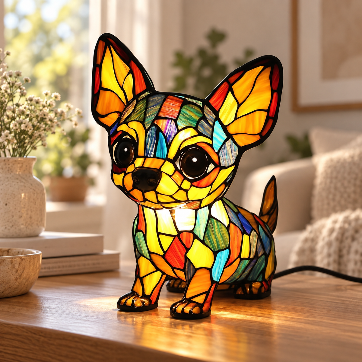 Glasleuchte Dackel Mosaik — Chihuahua