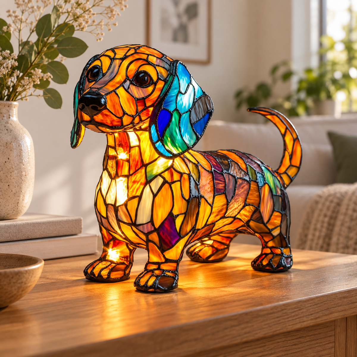 Glasleuchte Dackel Mosaik — Dackel