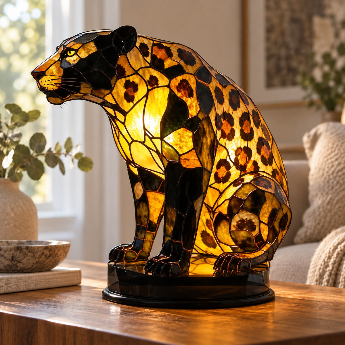 Glasleuchte Dackel Mosaik — Leopard