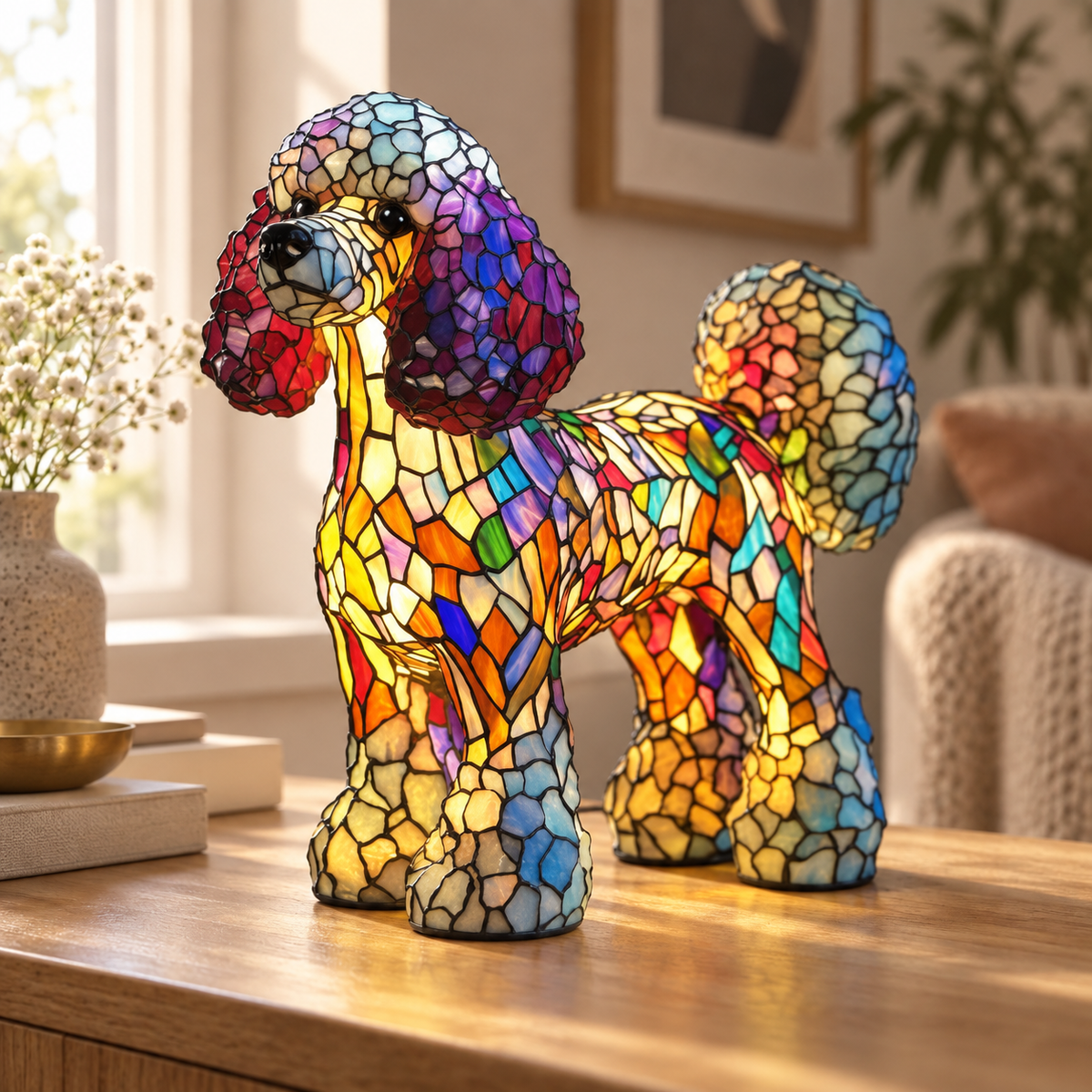 Glasleuchte Dackel Mosaik — Pudel