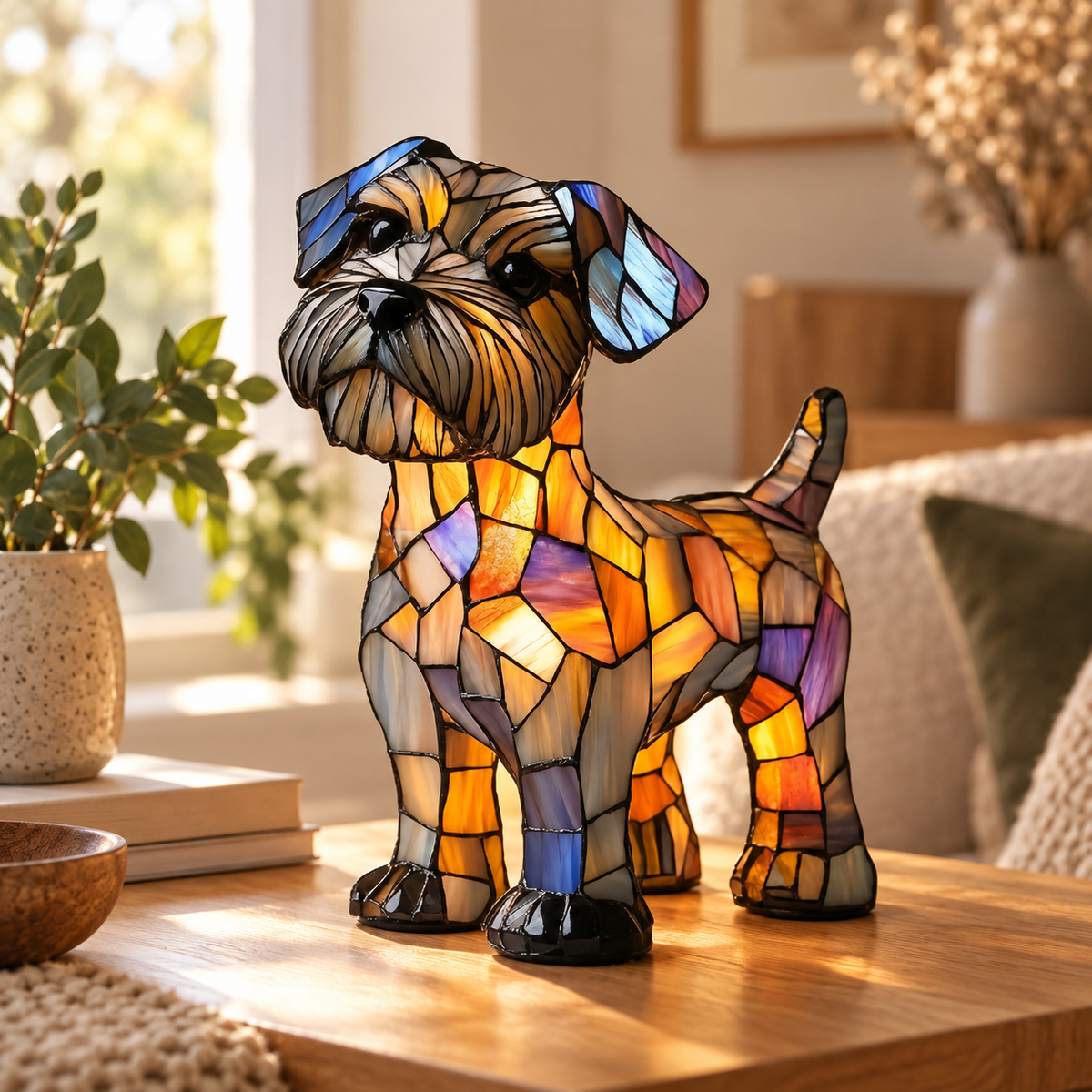 Glasleuchte Dackel Mosaik — Schnauzer