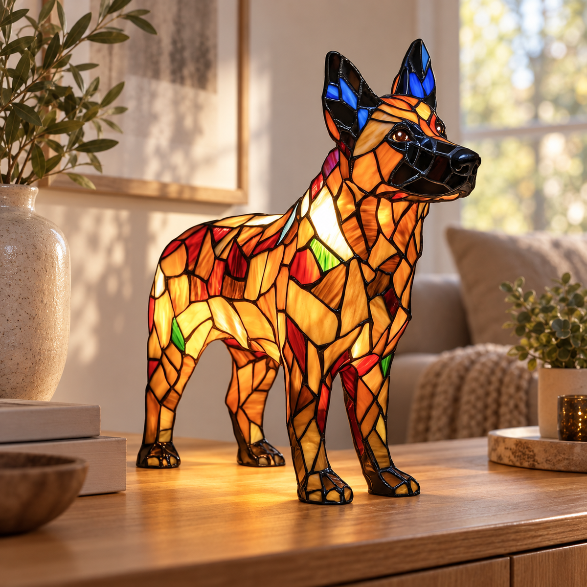 Glasleuchte Dackel Mosaik — Schäferhund