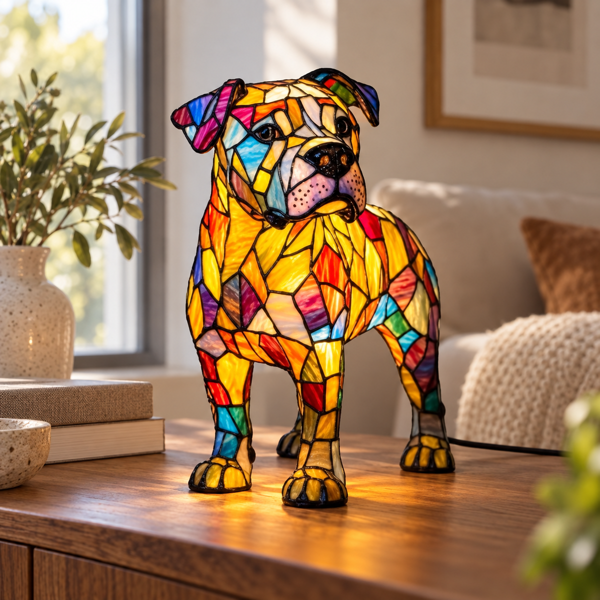 Glasleuchte Dackel Mosaik — Bulldog 2