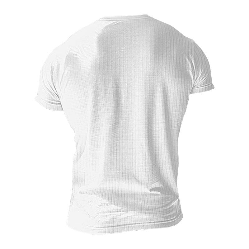 Herren Henley Shirt Kurzarm Slim Fit | Geripptes Muskelshirt mit Stretch grau [ Herrenkollektion - Frühling & Sommer '25 - Hemden ] 99 - Herren Henley Shirt Kurzarm Slim Fit Gratti Paris 