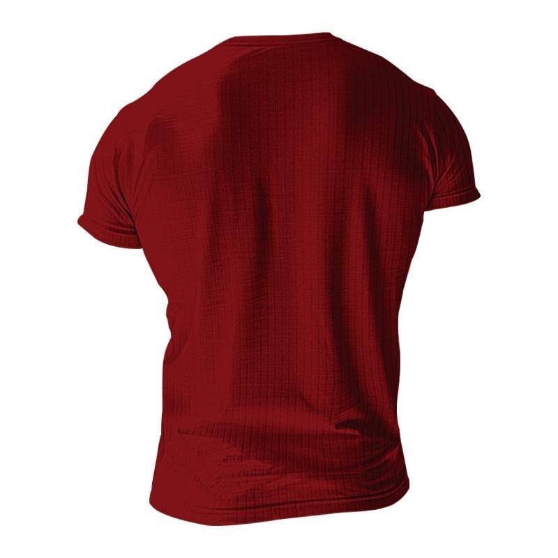 Herren Henley Shirt Kurzarm Slim Fit | Geripptes Muskelshirt mit Stretch grau [ Herrenkollektion - Frühling & Sommer '25 - Hemden ] 99 - Herren Henley Shirt Kurzarm Slim Fit Gratti Paris 