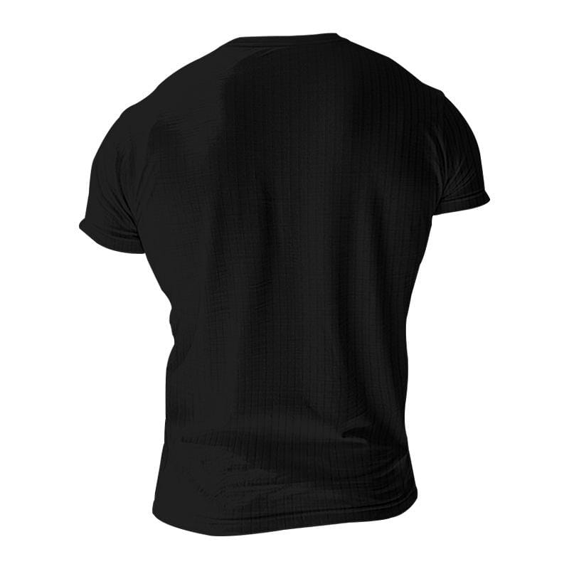 Herren Henley Shirt Kurzarm Slim Fit | Geripptes Muskelshirt mit Stretch grau [ Herrenkollektion - Frühling & Sommer '25 - Hemden ] 99 - Herren Henley Shirt Kurzarm Slim Fit Gratti Paris 