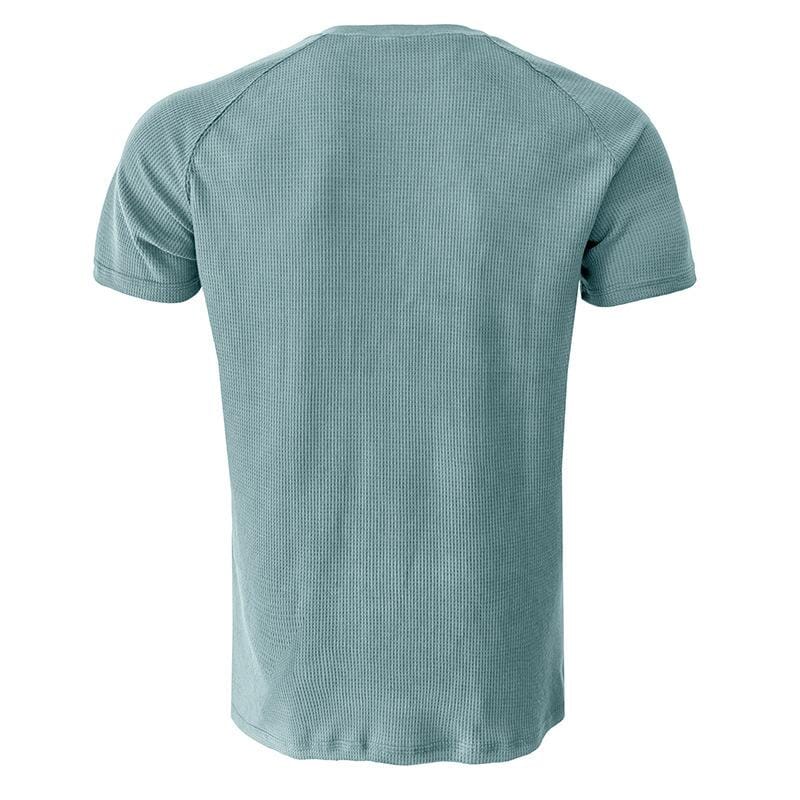 Herren Henley Shirt mit Waffelstruktur | Muskelshirt Raglan Kurzarm [ Herrenkollektion - Frühling & Sommer '25 - Hemden ] 73 - Herren Henley Shirt mit Waffelstruktur Gratti Paris 