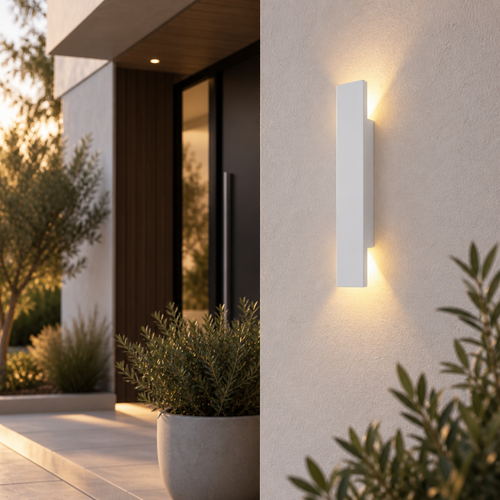 Außenwandleuchte Lumen Duo — Weiß