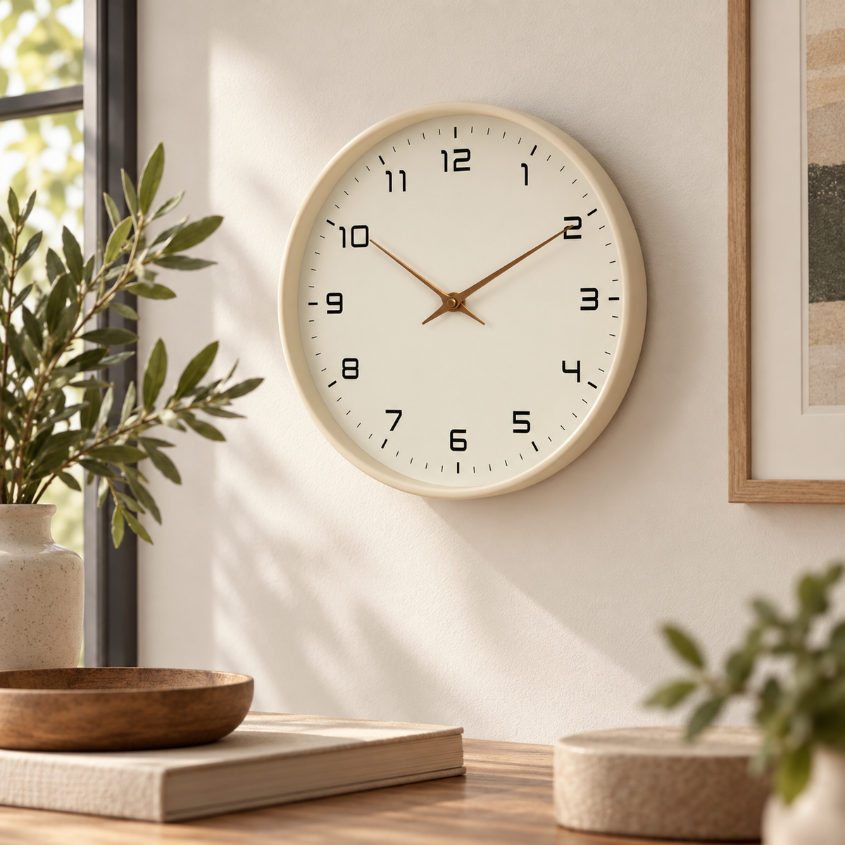 Holzwanduhr Oskar — Creme | 25x25cm