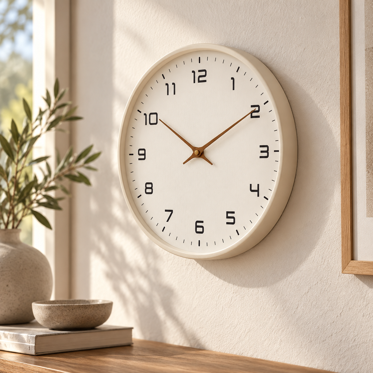 Wanduhr Liva in Elfenbein — Creme